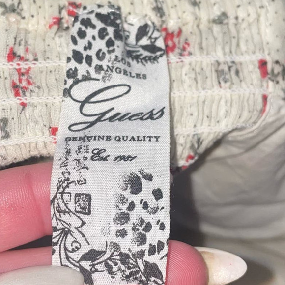 Guess brand dress ditsy floral white pink fit & Flare side zip up lined SZ SM - Picture 12 of 12